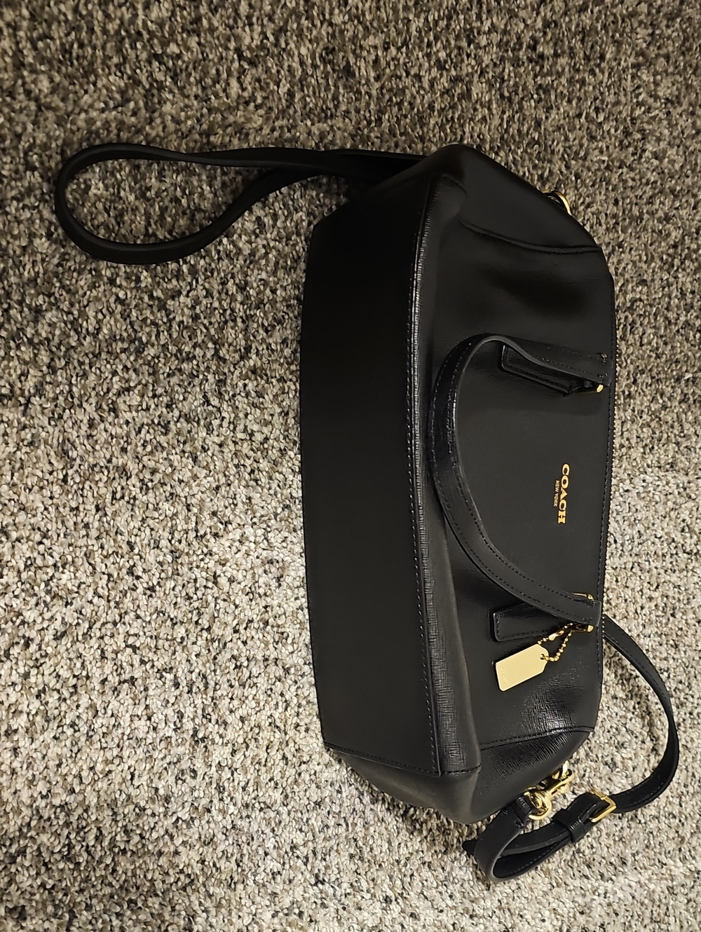 Coach Black Mini Satchel with Gold Hardware